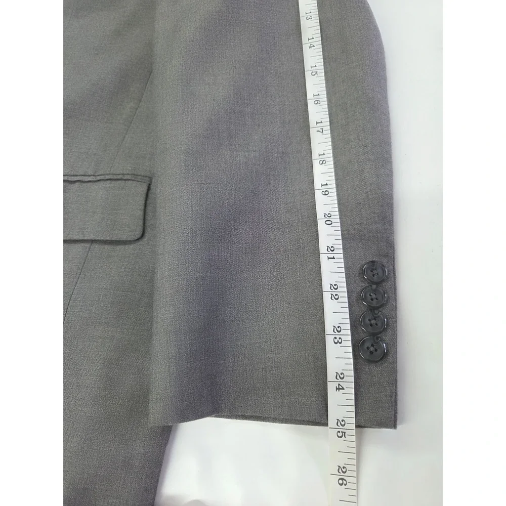 Francesco Men Gray Wool Cashmere Two Button Blazer Sport Coat Jacket Bespoke 52R